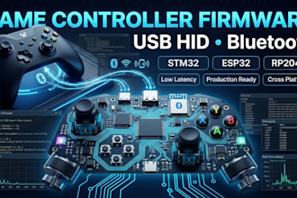 develop usb hid bluetooth embedded firmware for game controllers
