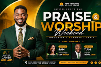 design professional church flyer, banner and postcard design