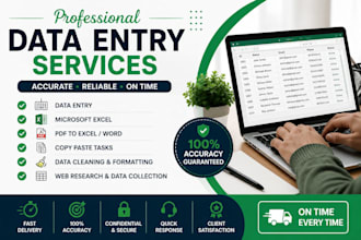 do accurate data entry, excel, copy paste and PDF to excel