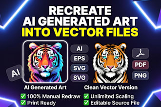 recreate ai generated art and designs into vector