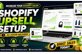 setup shopify upsell, post purchase and one click upsell in 24 hours