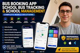 create bus booking app, taxi booking, bus tracking app, school bus app, redbus