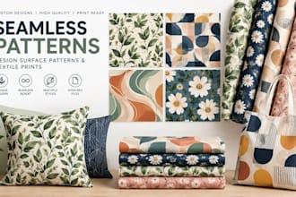 design seamless patterns, surface patterns, and textile prints