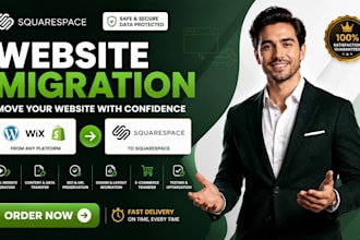migrate wordpress, wix, shopify or webflow website to squarespace