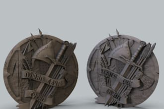 create 3d crest coat of arms emblem stl 3d puffer jacket 3d render  3d printing
