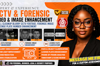 cleanup blurry cctv footage, forensic image and license plate number enhancement