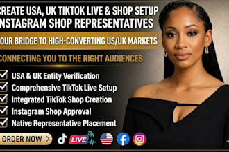 create USA uk tiktok live shop setup instagram shop tiktok shop representative