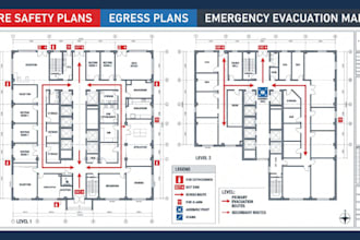 design fire safety plans, egress plans, and emergency evacuation drawings