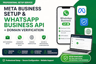 setup meta verified business account, whatsapp api setup, verify domain