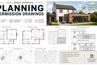 create professional  UK planning permission drawings