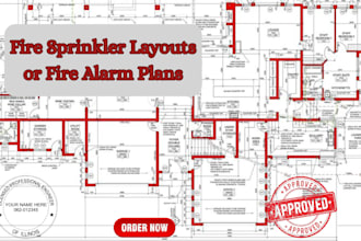 design fire sprinkler layouts and fire alarm plans for permits in fl, tx, ny, ca