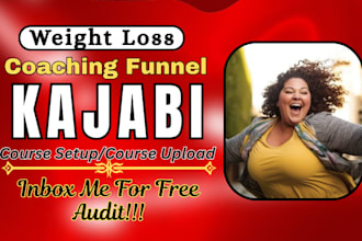 do weight loss coaching funnel, kajabi course landing page, course setup