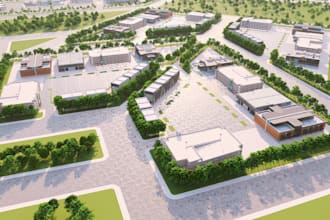 do 3d data center, server room design, data warehouse, data city, IT facility