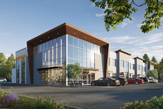 redesign interior layout drawing, 3d exterior render, commercial house building