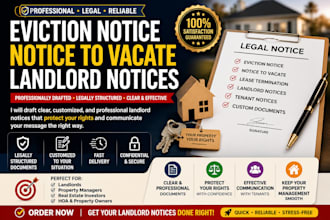 draft eviction notice, notice to vacate and landlord tenant legal documents