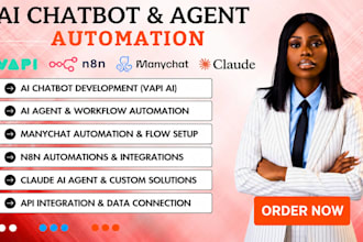 setup ai chatbot, vapi ai, ai agent n8n, manychat automation and claude ai agent