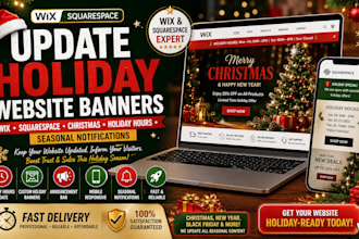fix wix squarespace holiday hours banner christmas and fix seasonal notification