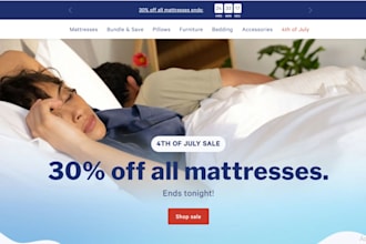 design luxury mattress ecommerce website, bed frame, bedding shopify store