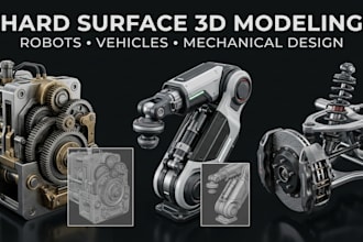 create professional hard surface 3d models for robots vehicles and products