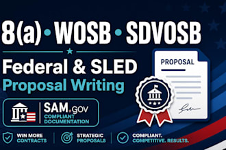 write USA federal contract sled proposal and 8a, wosb, sdvosb certification