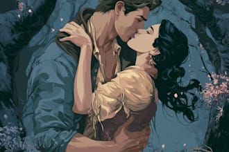 design dreamy romantic book cover with soft