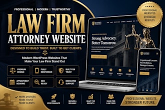 design a luxury wordpress law firm attorney, lawyer or legal website