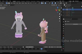 design low poly roblox ugc bundle 3d character models, game for unity and unreal