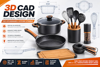 3d cad design industrial product design for kitchenware kitchen utensils