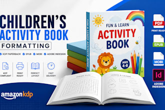 format epub mobi children activity book amazon kdp paperback adobe indesign