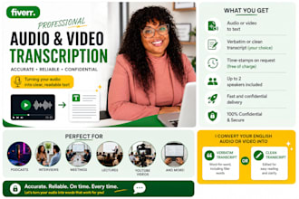 transcribe your audio or video to accurate, clean or verbatim text