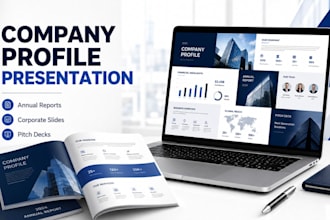 design company profile presentation corporate annual report pitch deck slides