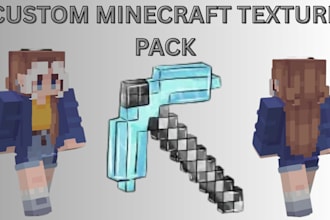 create a custom minecraft texture pack, itemsadder, pixel art, and gui textures