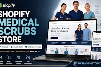 design shopify medical scrubs nursing uniform healthcare apparel store