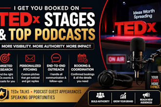 do targeted email outreach and get you booked on tedx and podcasts as a speaker
