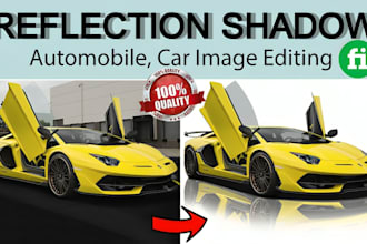 do car image editing, automotive car background replace with shadow
