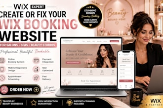 create or fix your wix booking website for salons spa and beauty studios