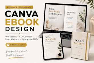 design canva ebook interactive workbook design kdp journal lead magnet for coach