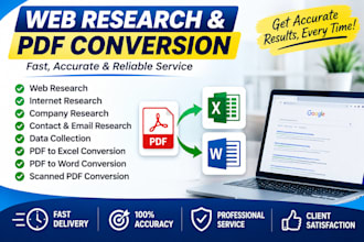 provide accurate data entry, web research and virtual assistant services with 2