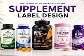 create supplement label and product label design
