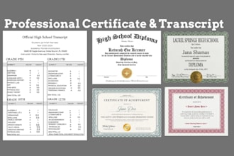 do replica certificate, college diploma, university degree, transcript design