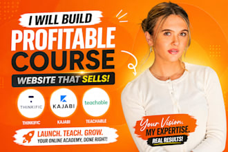 build thinkific website, thinkific landing page,  kajabi, teachable lms redesign