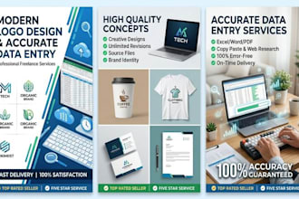 design modern logo and do data entry