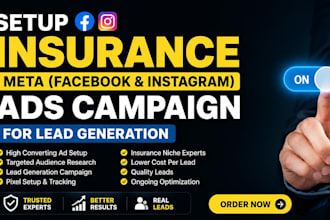setup insurance meta facebook instagram ads campaign for lead generation