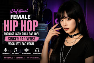 female hiphop produce latin drill rap lofi singer rap verse vocalist lead vocal