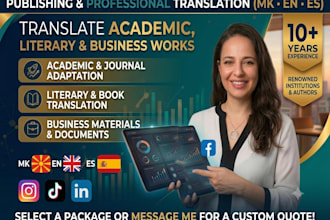 translate business and academic papers, and books, macedonian, english, spanish