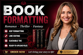 do fiction book formatting and typesetting for romance, thriller, fantasy