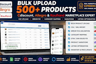 bulk upload cdisount allegro marketplace product uploading store error fix