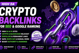 build high da crypto backlinks for SEO and google ranking