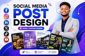 design scroll stopping social media posts, instagram posts and facebook ads