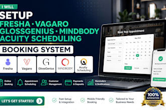 setup fresha vagaro glossgenius mindbody acuity scheduling booking system